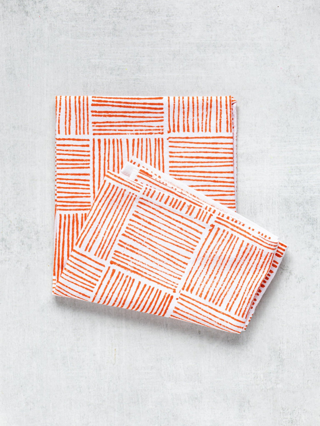 Tea Towel - Striped, Orange - The Mended Company