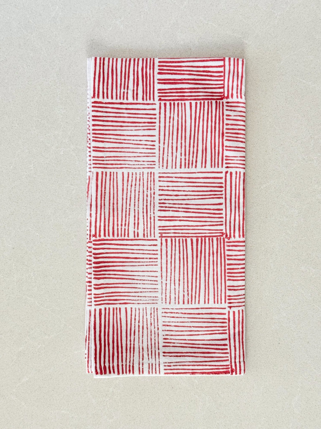 Tea Towel - Striped, Red - The Mended Company