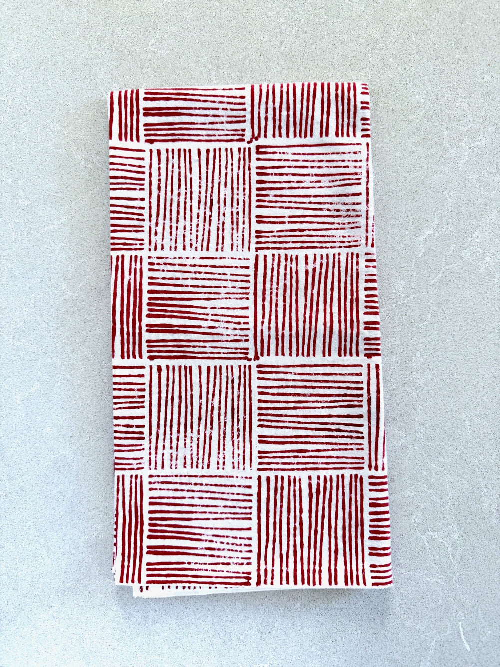 Tea Towel - Striped, Red - The Mended Company