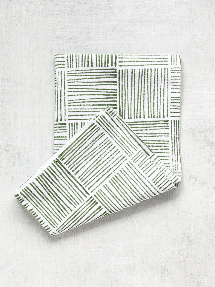 Tea Towel - Striped, Sage - The Mended Company