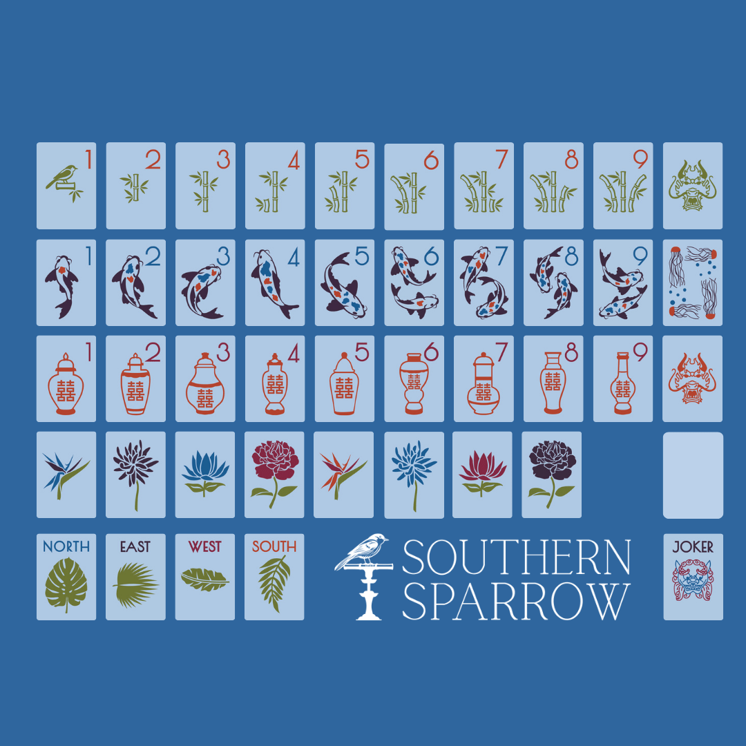THE CHINOISERIE SET - MAHJONG TILES: BREEZY BLUE - The Mended Company
