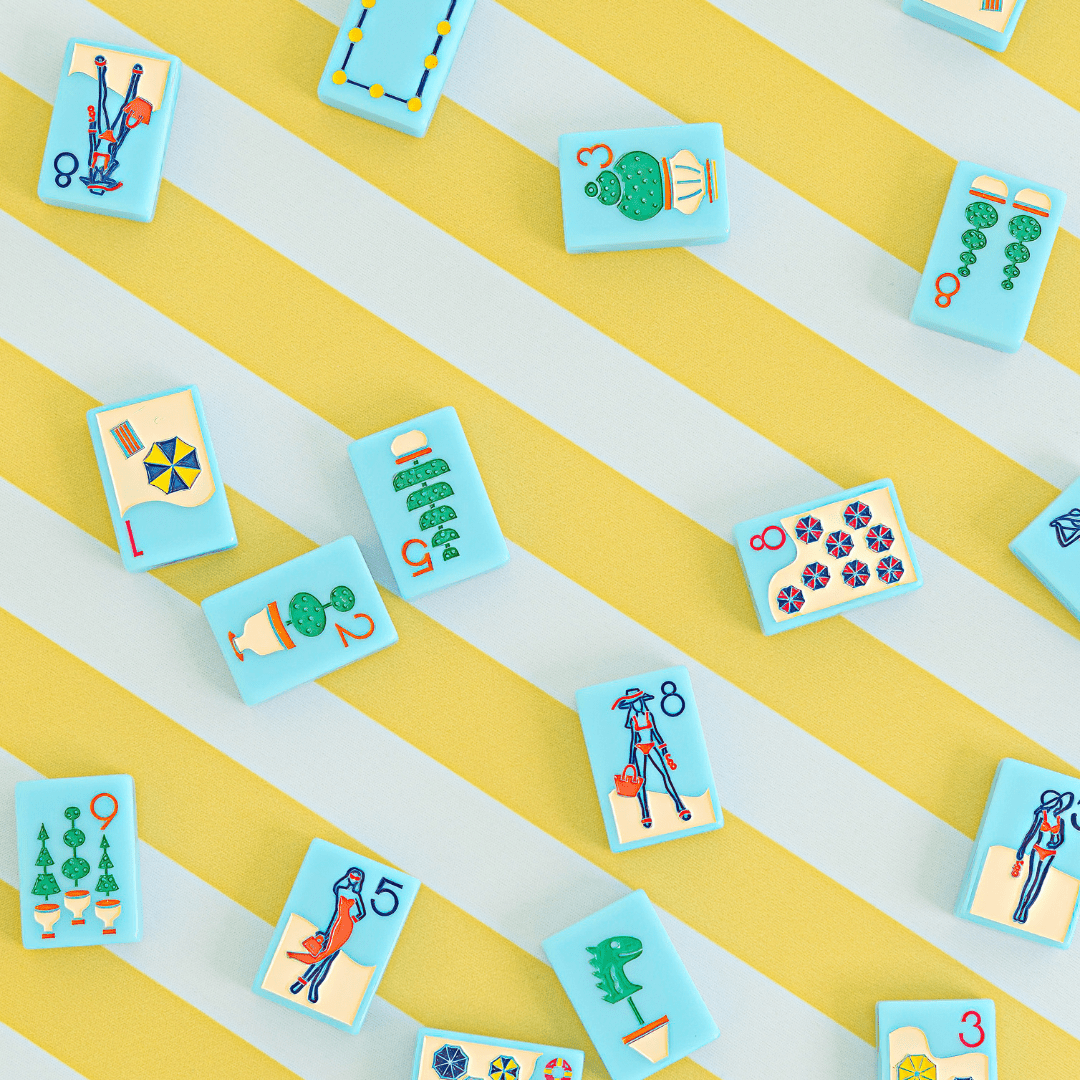 THE RIVIERA JET SET - MAHJONG TILES: PORTOFINO BLUE - The Mended Company
