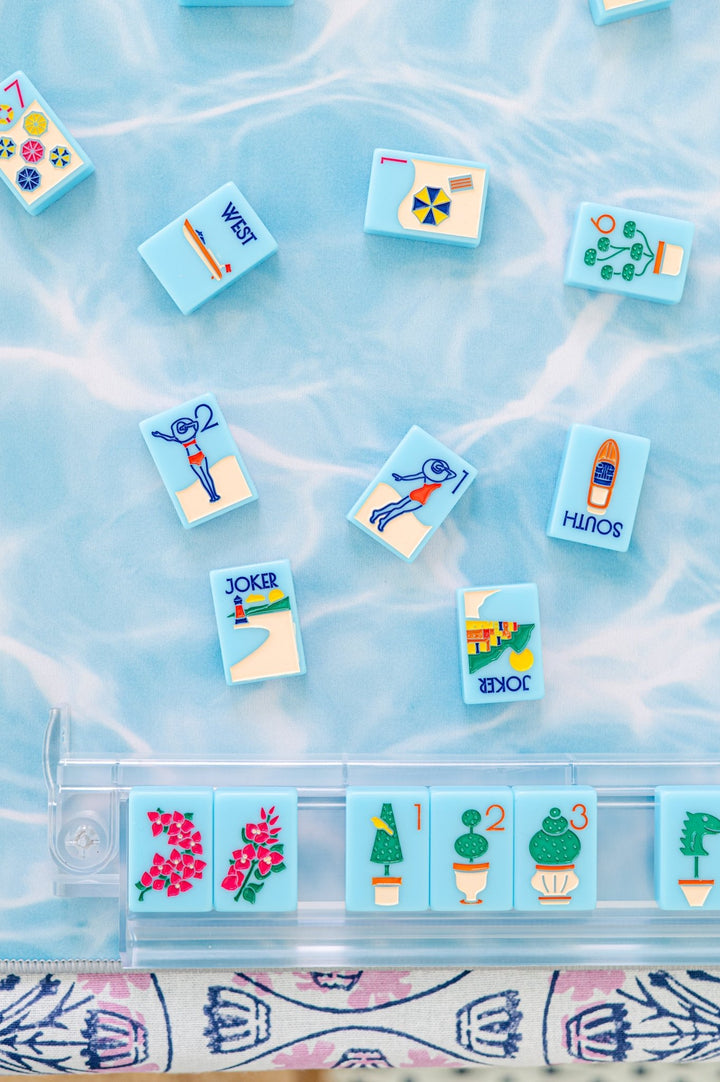 THE RIVIERA JET SET - MAHJONG TILES: PORTOFINO BLUE - The Mended Company