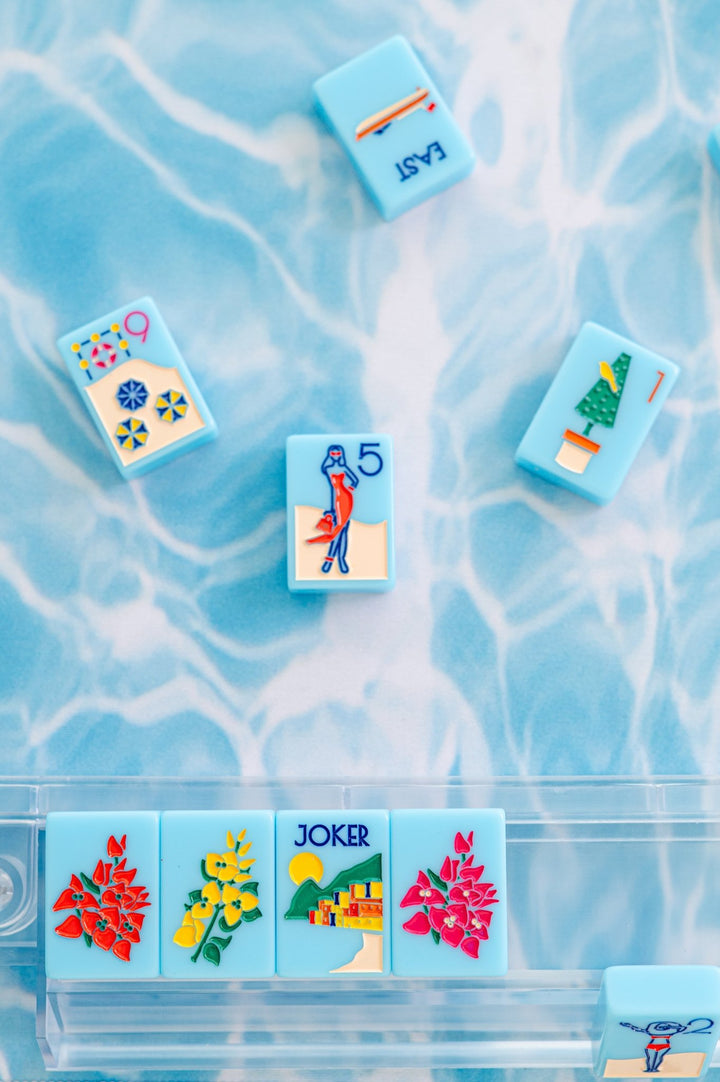 THE RIVIERA JET SET - MAHJONG TILES: PORTOFINO BLUE - The Mended Company