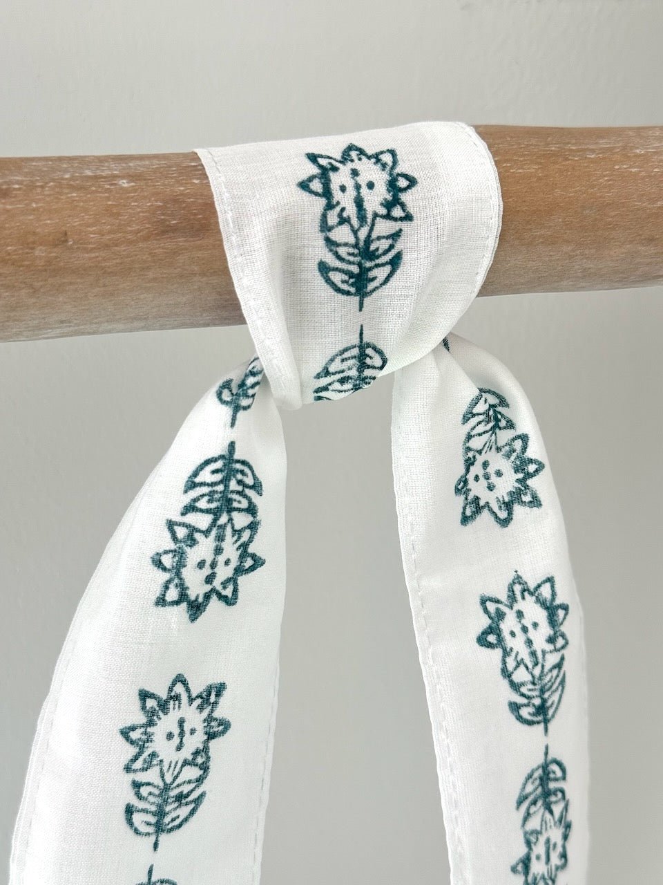 Voile Ribbon - Ivory - Vara Border, Midnight - The Mended Company