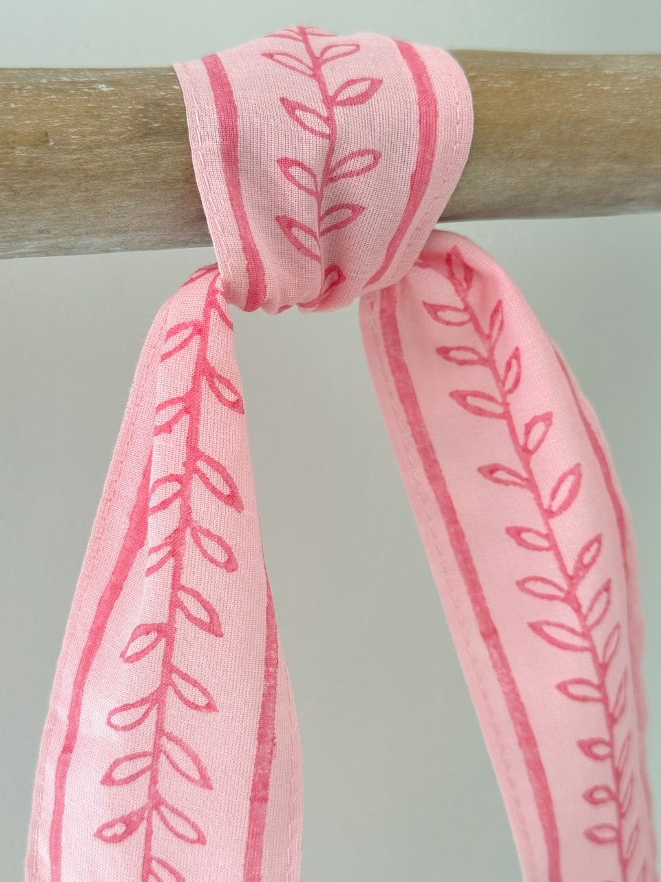 Voile Ribbon - Pale Pink - Vine Border, Pink - The Mended Company