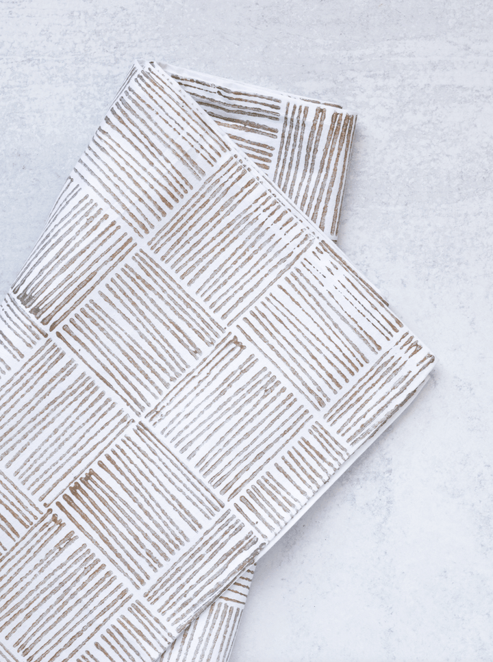 Table Runner - Striped, Gold - The Mended Company