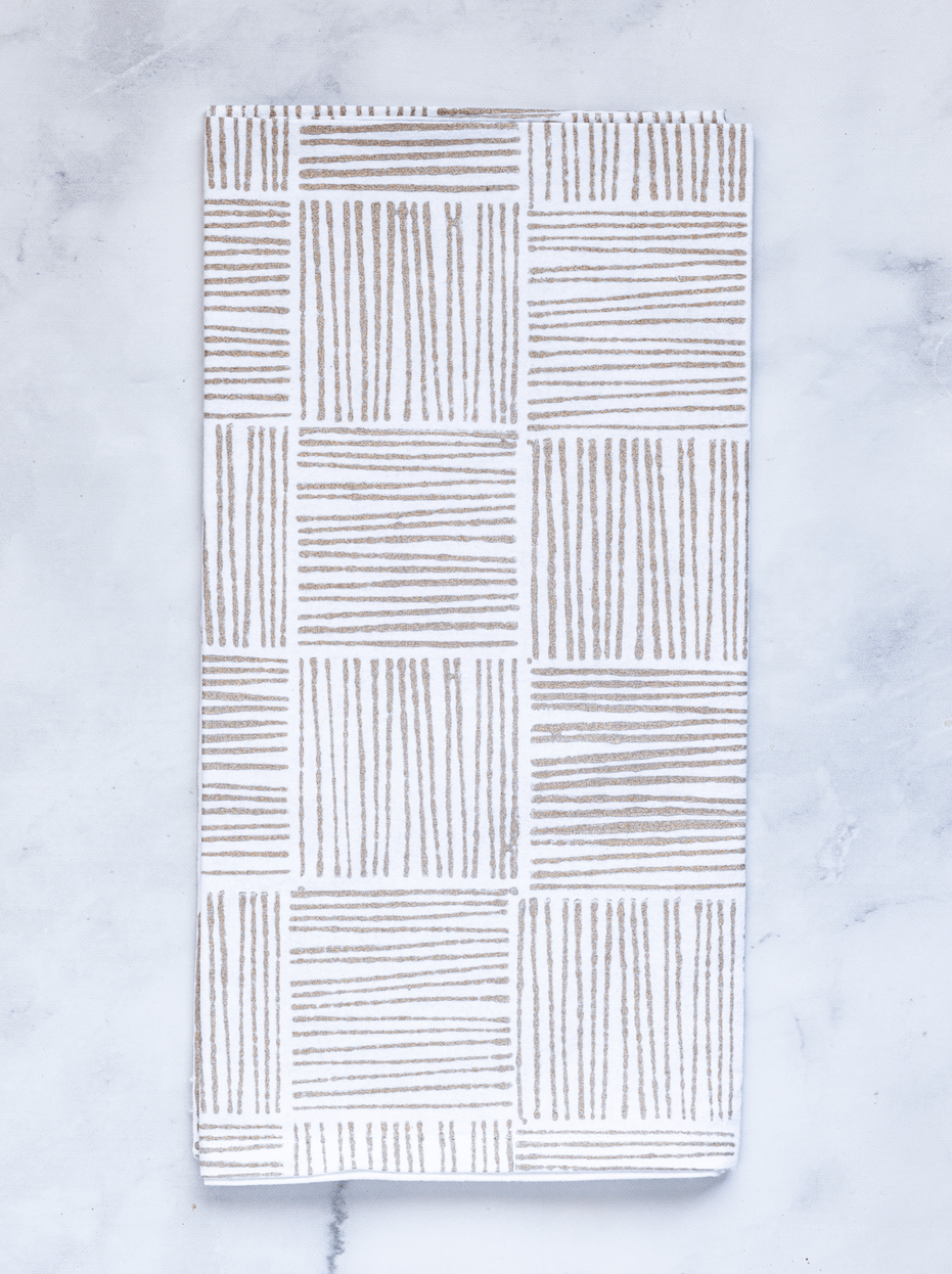 Tea Towel - Striped, Gold - The Mended Company