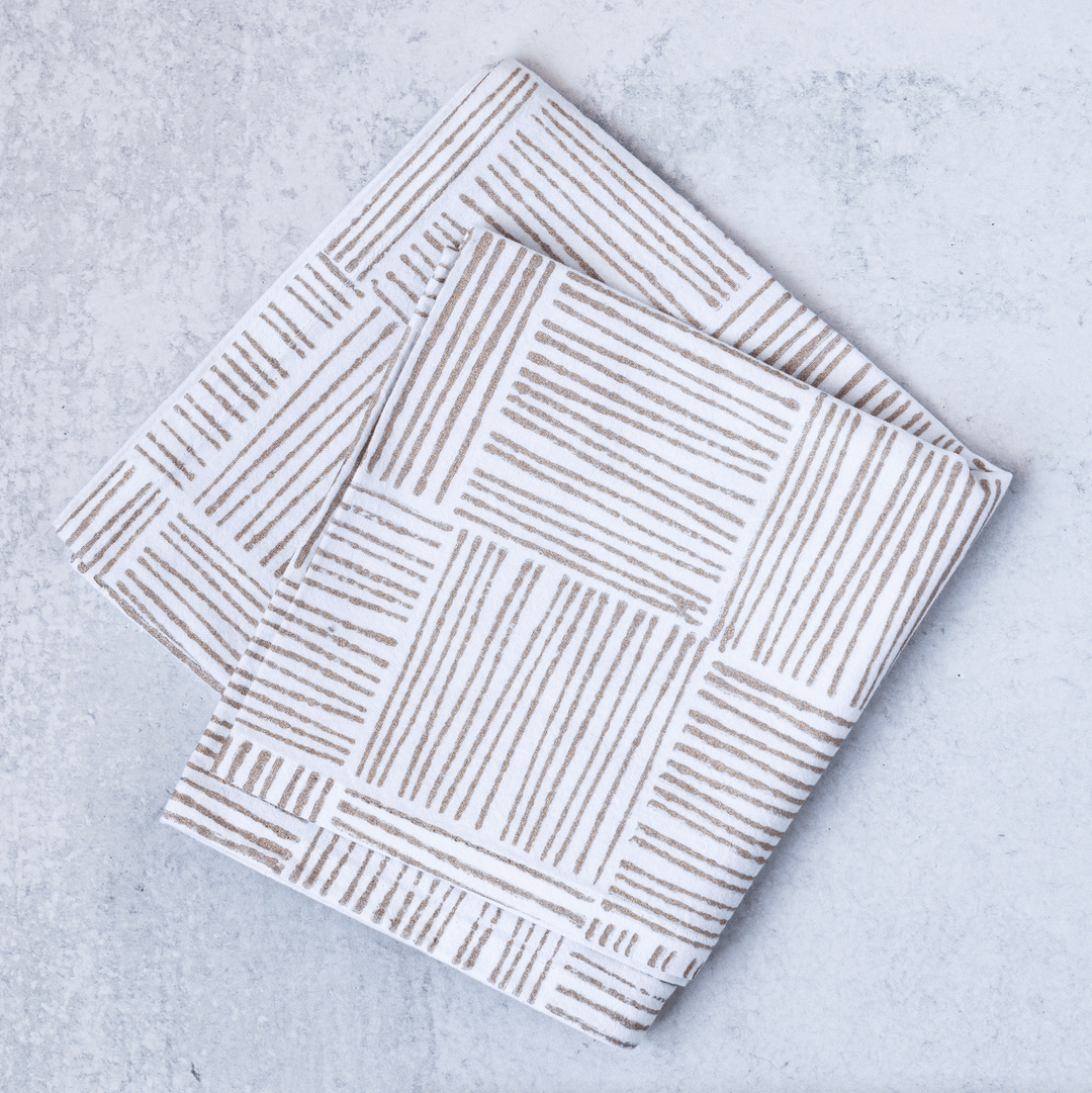 Tea Towel - Striped, Gold - The Mended Company
